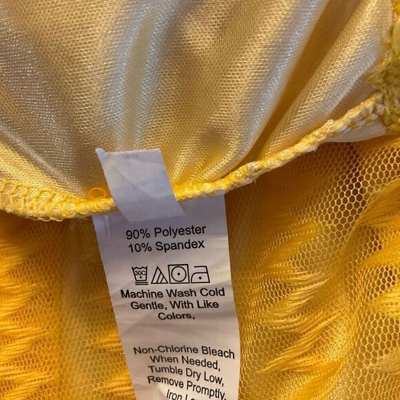 Lace overlay Sheer ZigZag Off Shoulder Pullover Minidress, L. Marigold! Volup! - Picture 13 of 16